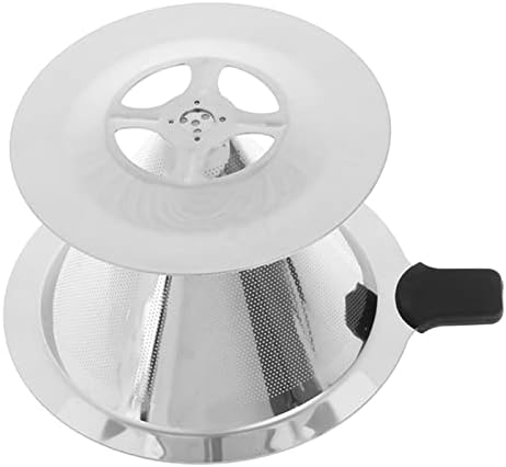 Coffee Filters Reusable Coffee Filter Tea Strainer Stainless Steel Cone Baskets Mesh Dripper with Stand Holder - Image 4