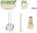 Keenso Matcha Set Elegant Ceramic Matcha Making Kit for Tea Enthusiasts 7 Pcs with Whisk Bowl Spoon Sifter (Green) - Image 3