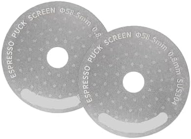 Titanium Coating Espresso Puck Screen 51/53/58.5mm Reusable Metal Filter 0.8mm Thickness Lower Shower Screen(2pcs H 58.5mm) by Unknown