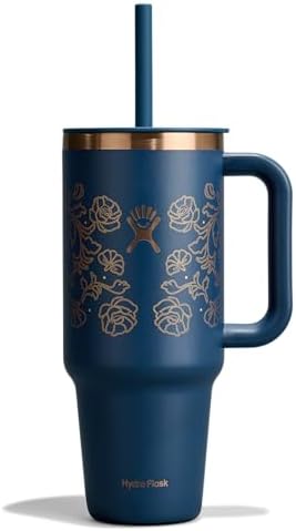 Hydro Flask 40 Oz Travel Tumbler with Handle, Lid and Straw - Insulated Stainless Steel in Western Dark Blue by Unknown