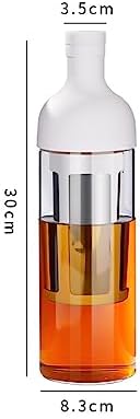 CANDeal 32oz Portable Glass Cold Brew Coffee Maker, Glass Coffee Fruit Tea Tumbler with Double Layer Filter & Lids, Iced Coffee Cups for Office (White) - Image 2