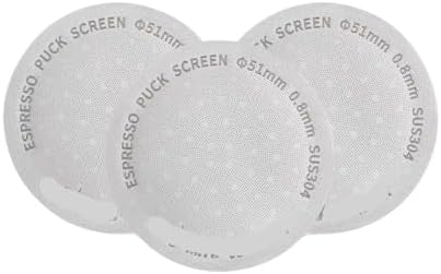 Titanium Coating Espresso Puck Screen 51/53/58.5mm Reusable Metal Filter 0.8mm Thickness Lower Shower Screen(3pcs 51mm) by Unknown