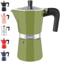 Mongdio Stovetop Espresso Maker Moka Pot, Stove Top Cuban Coffee Maker, Italian Greca Mocha Pot, 12 Espresso Cups, 20 oz - Green by Mongdio