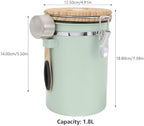 L Stainless Steel Coffee Storage Canister with Scoop and Airtight Lid - Image 2