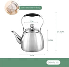 Thickened Teapot with Removable Infuser Stainless Steel for Hotels Restaurants(Gold,1L) - Image 2