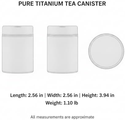 Pure Titanium Tea Canister, Metal Food Storage Container for Loose Leaf Tea and Tea Bags, 9.5 fl oz Jar for Home or Travel (1 PC) - Image 7