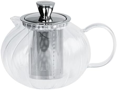 Cristel Gyokuro Collection Glass Teapot, 27 Ounces, With Stainless Steel Lid and Infuser by Cristel