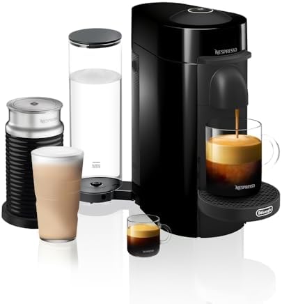 Nespresso VertuoPlus Coffee and Espresso Machine by De'Longhi with Milk Frother, Ink Black by Unknown