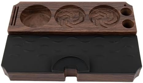Coffee Tamper Station with Wood Grain Finish, Multifunctional Pressing Base for 51mm 53mm 58mm Portafilters, Stable Espresso Tamping Mat with Silicone Anti-Slip Layer - Image 7