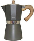 Gnali & Zani Venezia Espresso Maker, Grey, For 3 Cups, All Types Of Cookers Including Induction, Aluminium Espresso Maker, Handles Made of Soft Touch Plastic in Wood Look, Camping Coffee Maker by Gnali+%26+Zani