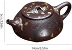 Kettle Teapot Vintage Engraved Fenglaiyi Gold-Painted Stone Scoop Teapot Office Tea Infuser Portable Water Teapot - Image 2