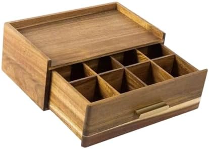 Wood Organizer Chest Space Saving with Multiple Compartments Teabag Holder Storage Drawer for Living Room - Image 7