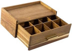 Wood Organizer Chest Space Saving with Multiple Compartments Teabag Holder Storage Drawer for Living Room - Image 7