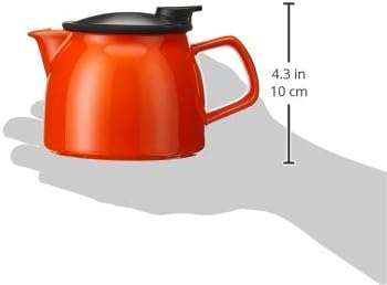 FORLIFE Bell Ceramic Teapot with Basket Infuser, 16-Ounce/470ml, Carrot - Image 5