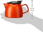 FORLIFE Bell Ceramic Teapot with Basket Infuser, 16-Ounce/470ml, Carrot - Image 5