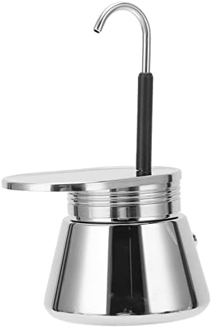 Zerodis Single Spout Mocha Pot, Stainless Steel Espresso Maker Coffee Pot Lightweight Cafe Maker Portable Outdoor Camping Brewed Coffee Cup for All Electric Ceramic Gas Stovetops(50ml) - Image 7