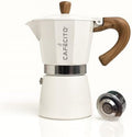 CAFECITO® Moka Pot Stovetop Espresso Maker with Anti-Splash Valve – Cuban Coffee Maker Cafetera Cubana | 6 Cup Greca Coffee Maker Crema Edition with Wood Handle | Classic Cafecito Brewing by CafecitoEspressoCoffee