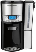 Hamilton Beach One Press Programmable Dispensing 12 Cup Coffee Maker with Internal Coffee Pot, Stays Warm and Fresh for Hours, 60 oz. Removable Reservoir, Black & Stainless Steel (47950) by HamiltonBeach