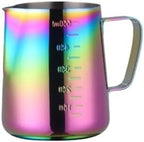 Milk Frother Cup,Coffee Jug,2pcs 350/550ml Espresso Coffee Pull Flower Milk Mugs Cup Stainless Steel Pull Flower Cup Milk Craft Latte Art Jug Pitcher Mug Cup(Colorful,550ml) by Unknown