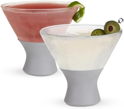Host Tasting Glass FREEZE, Whiskey Tasting Glasses with Active Cooling Gel, Whiskey Lover Gifts, Gray 6.7oz Set of 2 by HOST