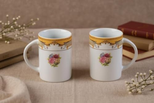 Porcelain Mug - Vintage Rose Design, 2 Piece Set - Image 4