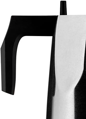 Alessi MT18/6 "Ossidiana" Stove Top Espresso 6 Cup Coffee Maker in Aluminium Casting Handle And Knob in Thermoplastic Resin, Black - Image 4