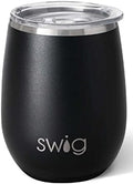 Swig Life 14oz Insulated Wine Tumbler with Lid, Black by SwigLife