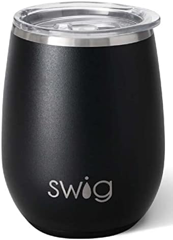 Swig Life 14oz Insulated Wine Tumbler with Lid, Black by SwigLife