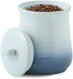 HASENSE Ceramic Jar with Lid, 88 FL OZ Large Food Storage Canister for the Kitchen, Airtight Kitchen Containers for Tea, Coffee Bean, Pet Food, Cookies and More, Gradient Light Blue by Hasense