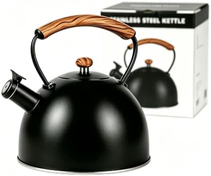 101oz/3.2 Quart Tea Kettle Stovetop, Black or Teal by RayBear