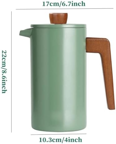 1l French Press Coffee Maker 34oz Coffee Press With Wood Handle Double Wall Insulation 3 Stainless Steel Filter Screen Brewed Coffee Pot For Coffe And Tea - Image 6
