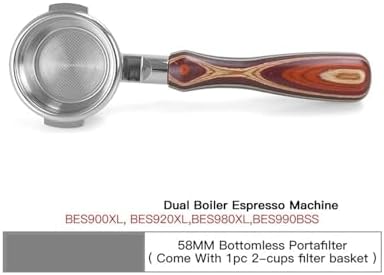 Compatible With BES920, 980, 990, 58mm Bottomless Portafilter, Stainless Steel Naked Coffee Handle, Cafe Accessories(Colorful) - Image 2