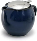 Zero Japan Bee House Round Teapot For One, 15 Oz - Ceramic Tea Pot with Stainless Steel Lid and Infuser, Smooth-Pour Spout, Diswasher and Microwave Safe Tea Pots (Jeans Blue) by ZEROJAPAN
