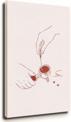 Espresso Barista Canvas Wall Art Framed Minimalist Coffee Line Painting by Unknown