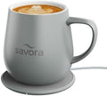12oz IntelliHeat™ Coffee Mug | Barista’s Choice | Exclusive Wireless SmartSense Pad | Maintains Perfect 135°F | Hand-Crafted Ceramic Mug & Lid | for Tea Drinkers | Backed for Life - Grey by Self-heatingMugs