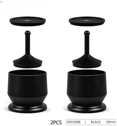MHW-3BOMBER Dosing Shaker Espresso Dosing Funnel With Stirrer Aluminum Alloy Coffee Dosing Cup Fit 58mm Portafilter Barista Tool(2pc Black 58mm) - Image 2