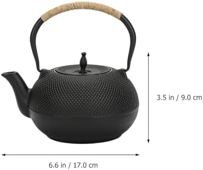 Vintage Cast Iron Teapot with Infuser, Uncoated Retro Tea Kettle - Image 2