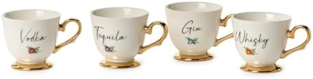 Two's Company Teacup Shot Glasses in Gift Box, Porcelain, Set of 4 - Image 5