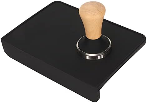 Aramox Wood Coffee Tamper with Silicone Tamper Mat Set Stainless Steel Base Beech Handle Even Pressure Easy Clean for Beginners Home Baristas Prep 8.5 X 6.0 X 0.4in (51mm / 2.01in) - Image 5
