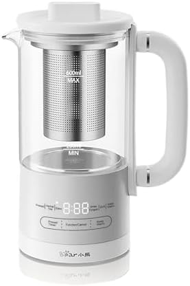 Bear HK-5L06P04 Mini Health Pot, Electric Kettle Tea Maker with Infuser, Glass Kettle & 316L Stainless Steel, 6 Auto Menus, 0.6L Compact Size, White by Bear