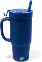 Silipint 32oz Silicone Tumbler with Handle, Flip Lid and Straw – BPA-Free, Non-Toxic, Freezer, Microwave, Dishwasher Safe Tumbler – Perfect for Tea, Smoothies (Classic Blue) Pack of 1 by Silipint