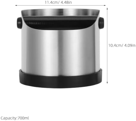 Zerodeko Espresso Coffee Grounds Knock Box - 700ml Stainless Steel Coffee Grind Knock Out Container with Non-Slip Base for Kitchen Home Office Bar Accessories - Image 2