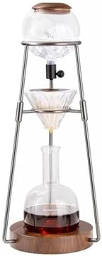 Comfortable Espresso Dripper Coffee Pot Ice Water Dripp Machine Glass Filter,Beverage Equipment Creative Siphon Coffee Maker,Luxury Cold Brew Coffee Maker with Stainless Steel Stand(Silver) by Unknown