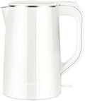 COOKTRON 1.7L Electric Kettle Quiet, Double Wall Hot Water Boiler BPA-Free, Quiet Boil and Cool Touch Tea Kettle, Cordless with Auto Shut-Off & Boil Dry Protection, 1500W Fast Boiling, White by COOKTRON
