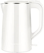 COOKTRON 1.7L Electric Kettle Quiet, Double Wall Hot Water Boiler BPA-Free, Quiet Boil and Cool Touch Tea Kettle, Cordless with Auto Shut-Off & Boil Dry Protection, 1500W Fast Boiling, White by COOKTRON