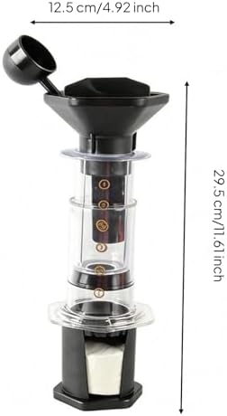 Gralara Manual Coffee Brewer Clear-and Coffee Brewer Gilded Step Numbers Kitchen Appliance, Transparent - Image 3