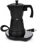 LAOION 6 or 3 Cup Electric Moka Pot, Cafeteras Electricas Modernas-Black by LAOION