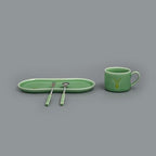 Longquan UNESCO Heritage Celadon Coffee Set Double-glazed collector's edition with oval-shaped plates and tableware - handcrafted plum green glaze ceramic gift box (1, Plum green glaze) - Image 4