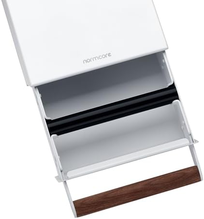Normcore Espresso Knock Box Drawer, Coffee Knock Box with Walnut Handle, Espresso Dump Bin Separation And Detachable, 304 Stainless Steel, Size: M, Matte White - Image 3