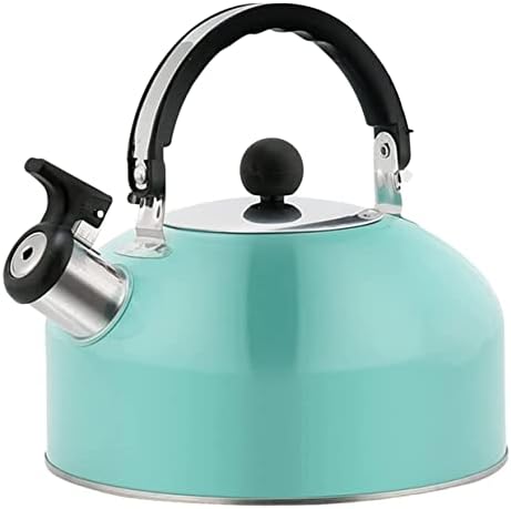 Stovetop Kettle 3L Stainless Steel Whistling Kettle with Handle Large Capacity Tea Simple Solid Color Water Kettles for Stove(Blue) by Unknown